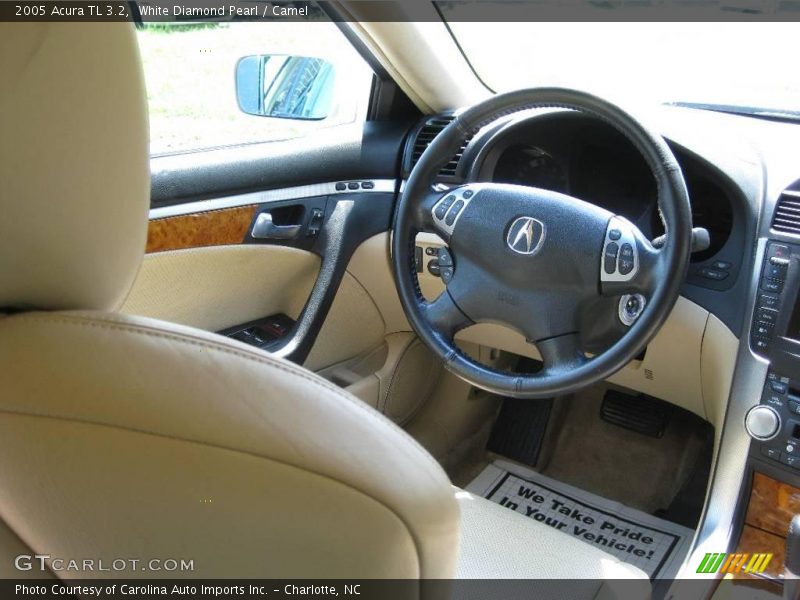 White Diamond Pearl / Camel 2005 Acura TL 3.2