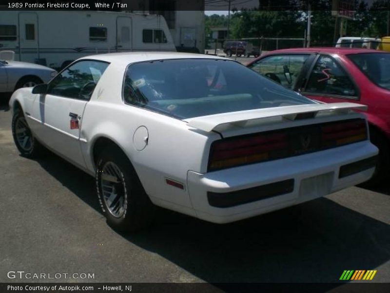 White / Tan 1989 Pontiac Firebird Coupe