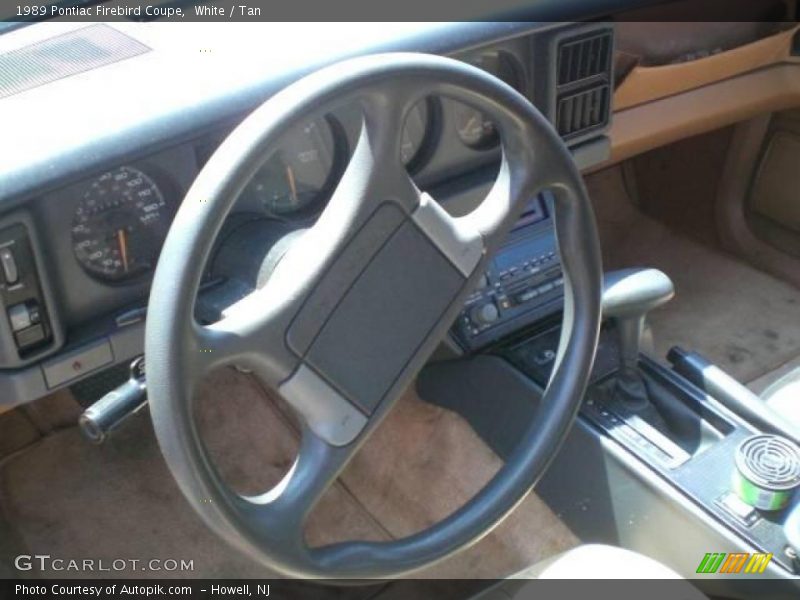 White / Tan 1989 Pontiac Firebird Coupe