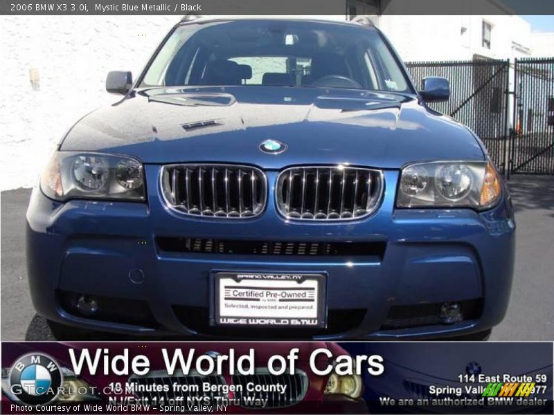 Mystic Blue Metallic / Black 2006 BMW X3 3.0i