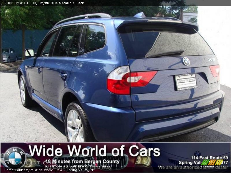Mystic Blue Metallic / Black 2006 BMW X3 3.0i
