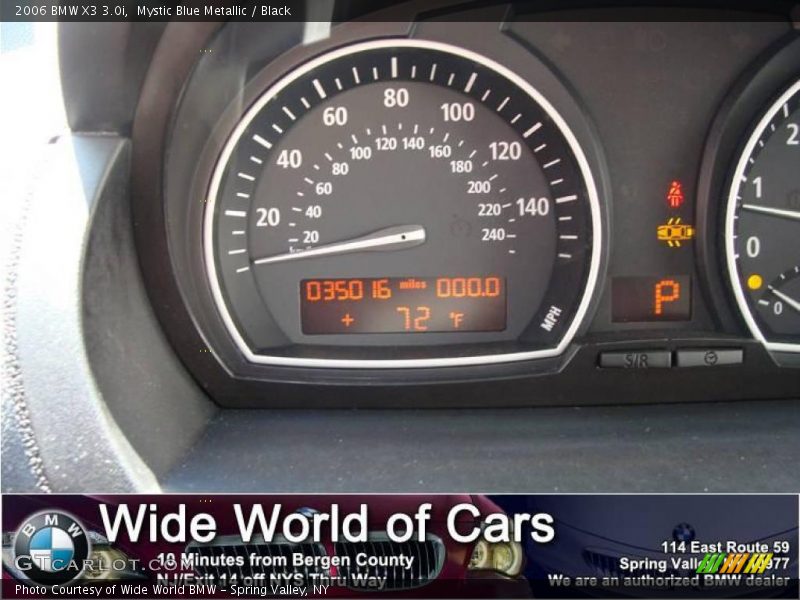 Mystic Blue Metallic / Black 2006 BMW X3 3.0i