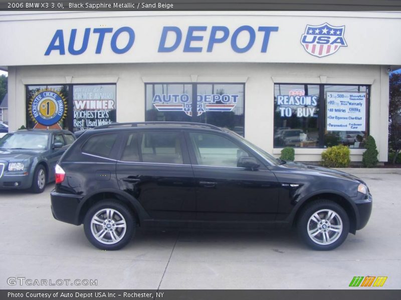Black Sapphire Metallic / Sand Beige 2006 BMW X3 3.0i