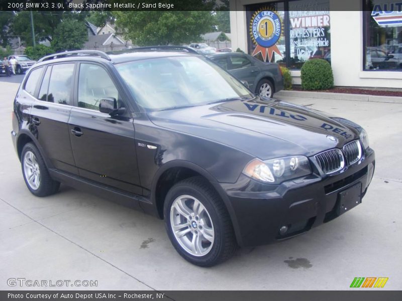 Black Sapphire Metallic / Sand Beige 2006 BMW X3 3.0i