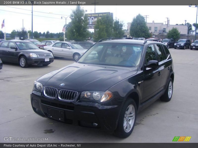 Black Sapphire Metallic / Sand Beige 2006 BMW X3 3.0i