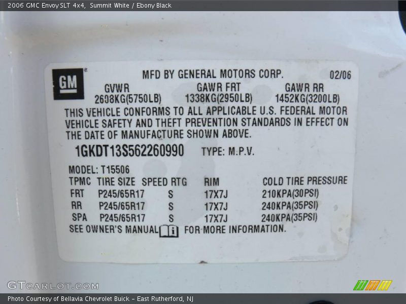 Summit White / Ebony Black 2006 GMC Envoy SLT 4x4