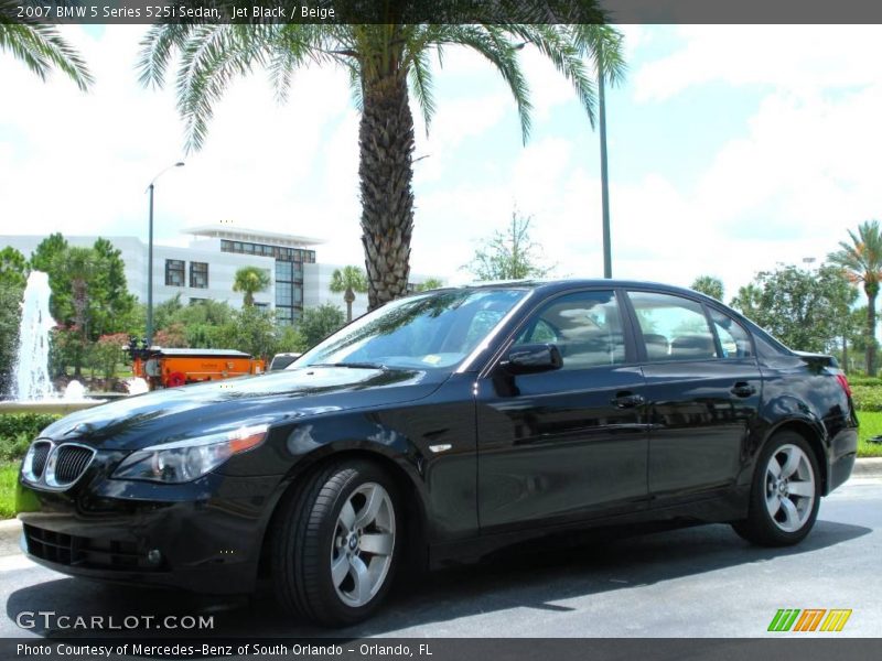 Jet Black / Beige 2007 BMW 5 Series 525i Sedan