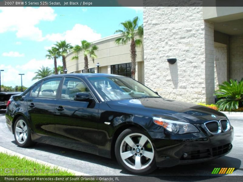 Jet Black / Beige 2007 BMW 5 Series 525i Sedan
