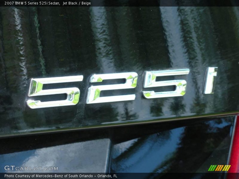 Jet Black / Beige 2007 BMW 5 Series 525i Sedan