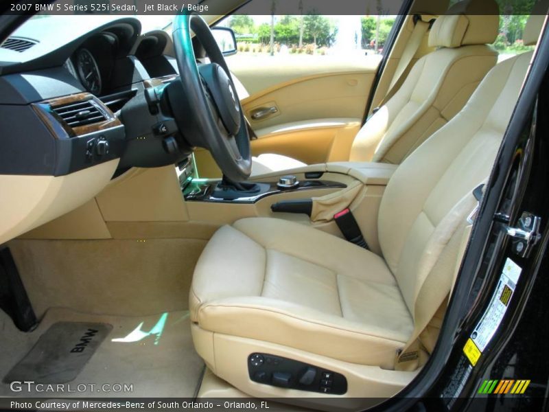 Jet Black / Beige 2007 BMW 5 Series 525i Sedan