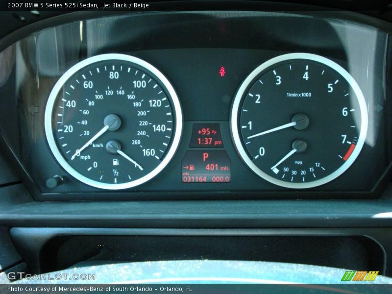 Jet Black / Beige 2007 BMW 5 Series 525i Sedan