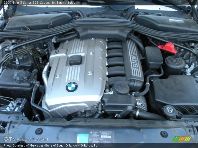 Jet Black / Beige 2007 BMW 5 Series 525i Sedan
