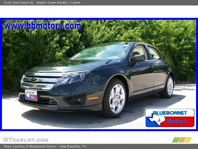 Atlantis Green Metallic / Camel 2010 Ford Fusion SE