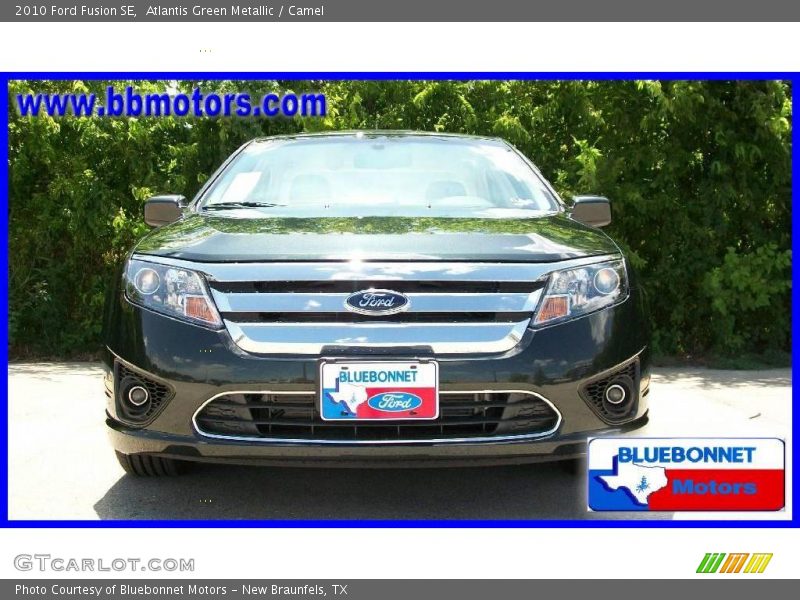 Atlantis Green Metallic / Camel 2010 Ford Fusion SE