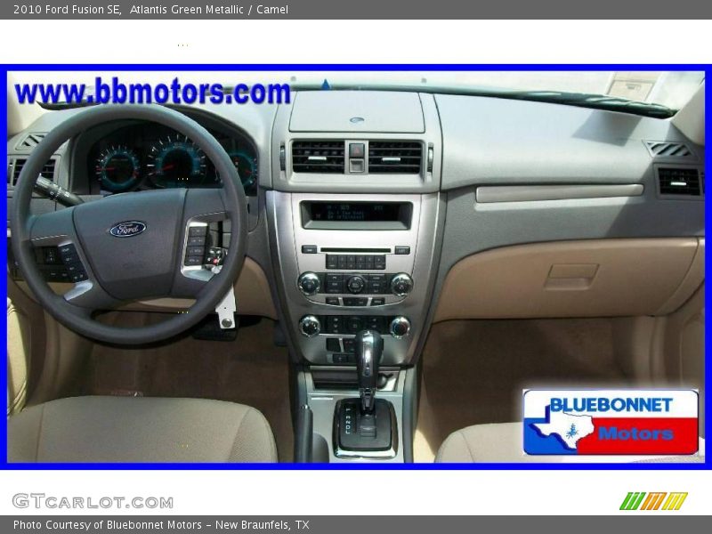 Atlantis Green Metallic / Camel 2010 Ford Fusion SE