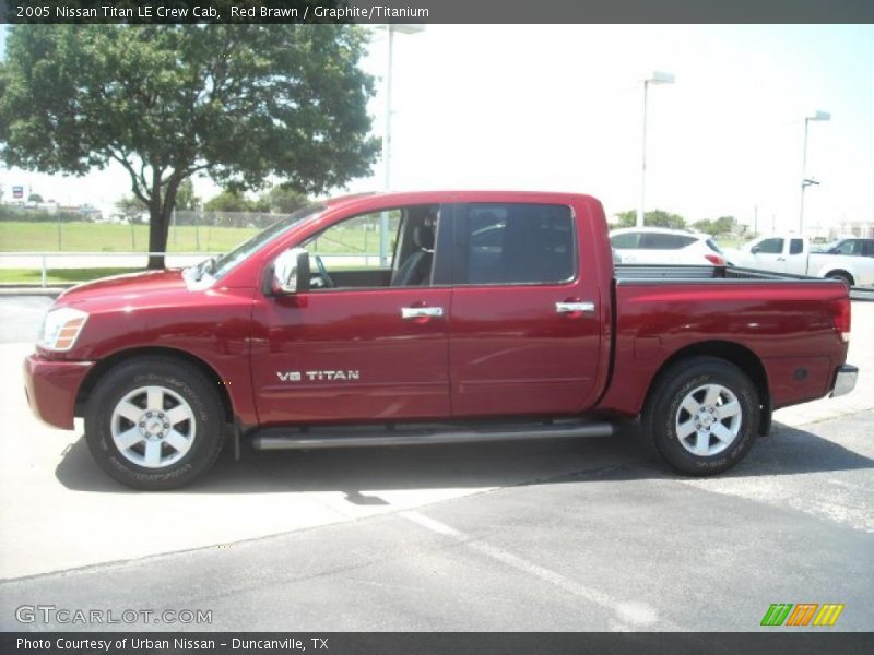 Red Brawn / Graphite/Titanium 2005 Nissan Titan LE Crew Cab