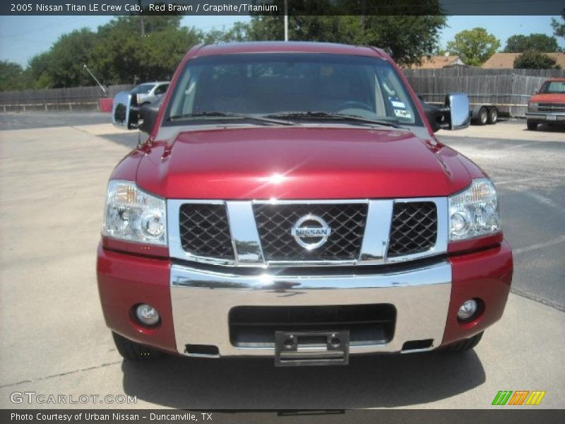 Red Brawn / Graphite/Titanium 2005 Nissan Titan LE Crew Cab