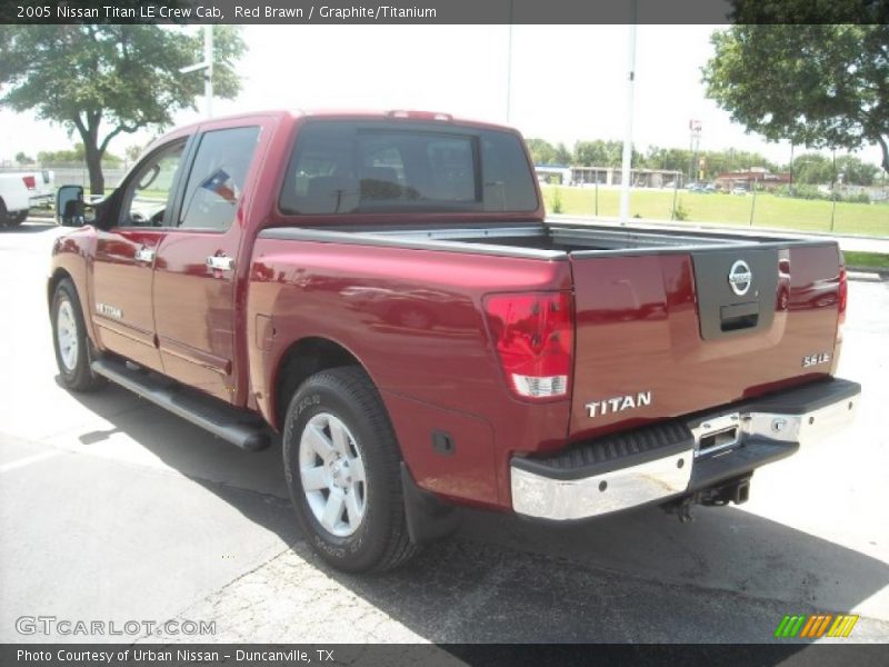 Red Brawn / Graphite/Titanium 2005 Nissan Titan LE Crew Cab