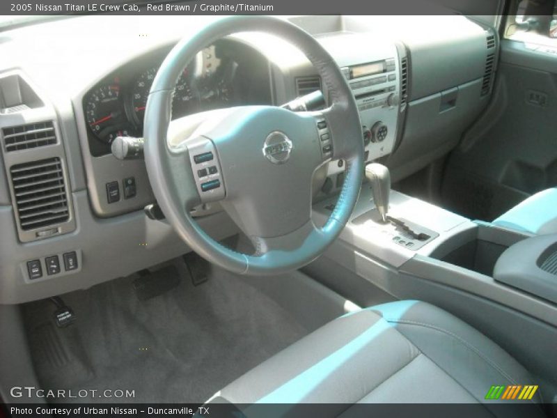 Red Brawn / Graphite/Titanium 2005 Nissan Titan LE Crew Cab