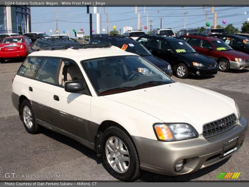 White Frost Pearl / Beige 2004 Subaru Outback Wagon