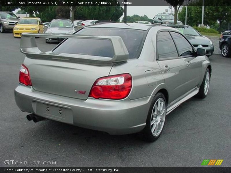 Platinum Silver Metallic / Black/Blue Ecsaine 2005 Subaru Impreza WRX STi