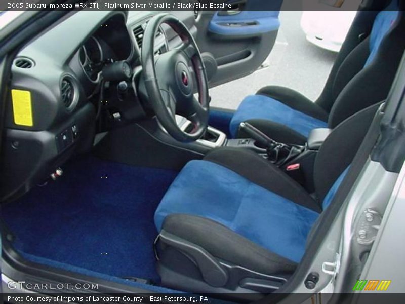 Platinum Silver Metallic / Black/Blue Ecsaine 2005 Subaru Impreza WRX STi