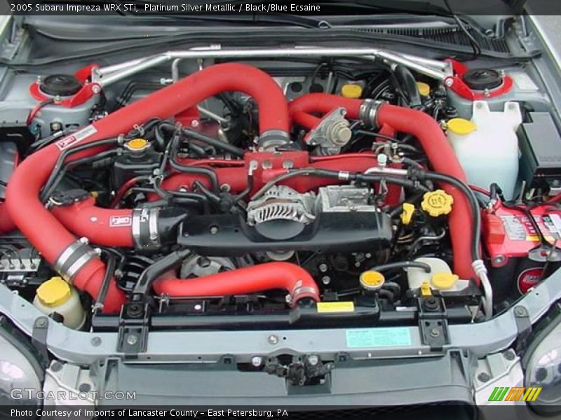 Platinum Silver Metallic / Black/Blue Ecsaine 2005 Subaru Impreza WRX STi
