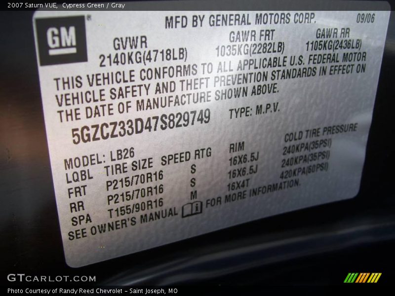 Cypress Green / Gray 2007 Saturn VUE