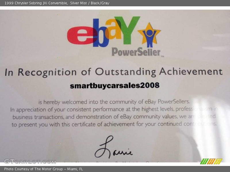 Silver Mist / Black/Gray 1999 Chrysler Sebring JXi Convertible