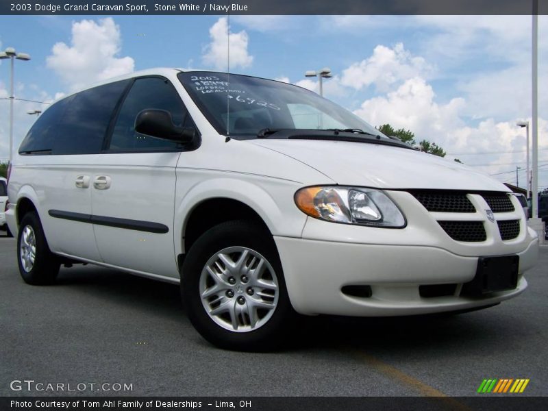 Stone White / Navy Blue 2003 Dodge Grand Caravan Sport