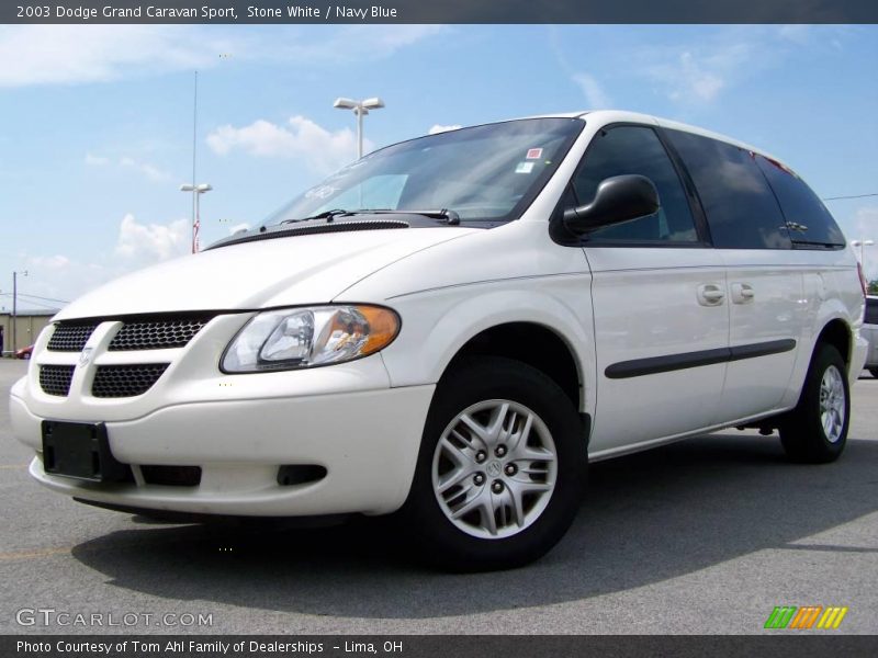 Stone White / Navy Blue 2003 Dodge Grand Caravan Sport