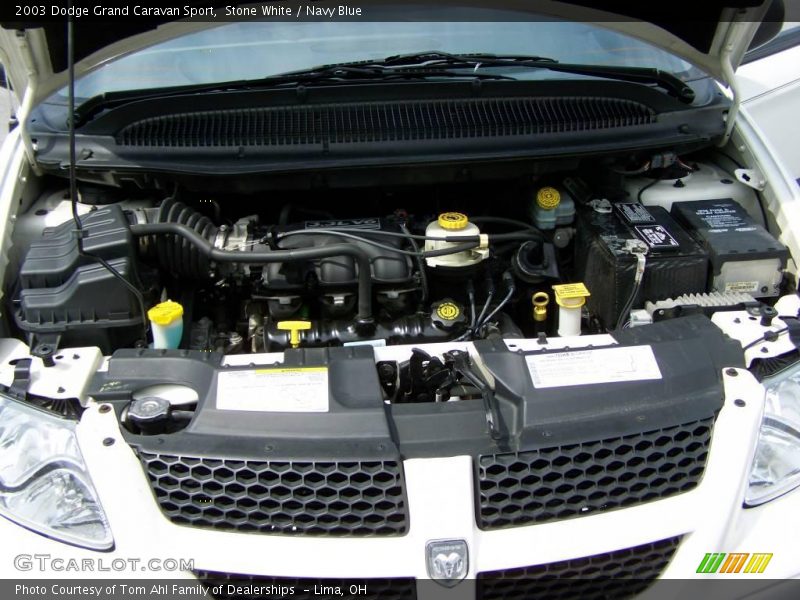 Stone White / Navy Blue 2003 Dodge Grand Caravan Sport