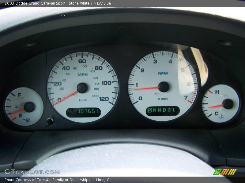 Stone White / Navy Blue 2003 Dodge Grand Caravan Sport