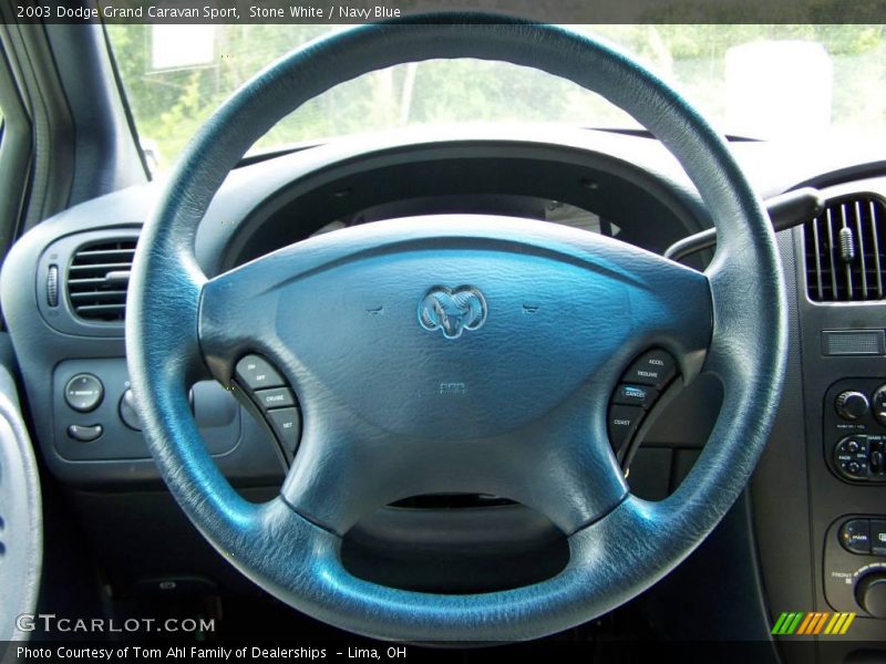 Stone White / Navy Blue 2003 Dodge Grand Caravan Sport