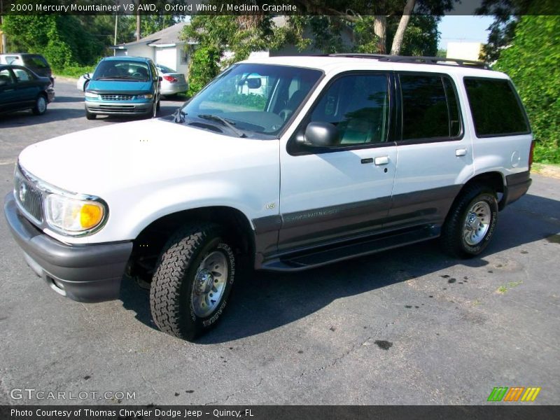 Oxford White / Medium Graphite 2000 Mercury Mountaineer V8 AWD