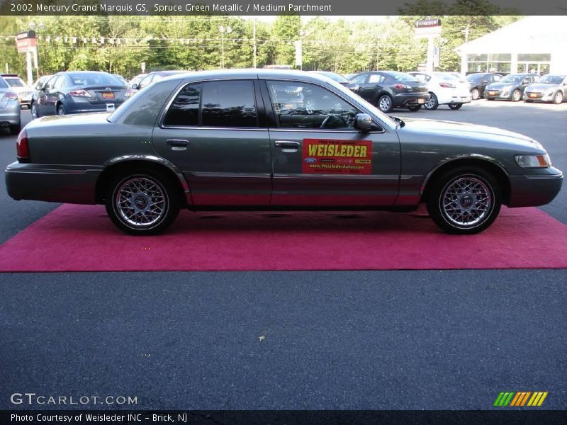 Spruce Green Metallic / Medium Parchment 2002 Mercury Grand Marquis GS