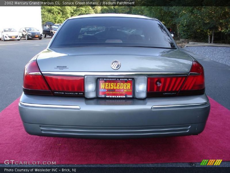 Spruce Green Metallic / Medium Parchment 2002 Mercury Grand Marquis GS