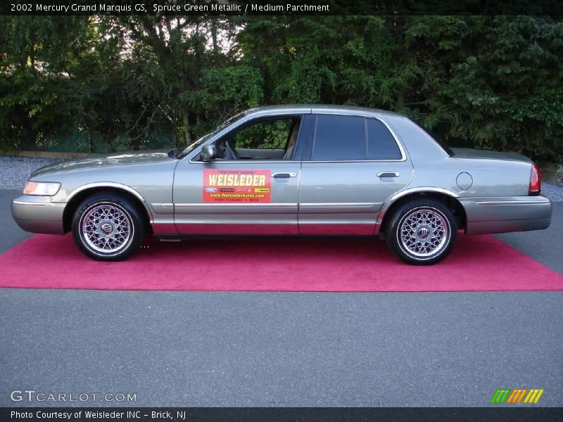 Spruce Green Metallic / Medium Parchment 2002 Mercury Grand Marquis GS