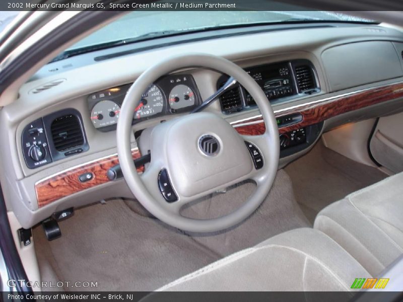 Spruce Green Metallic / Medium Parchment 2002 Mercury Grand Marquis GS