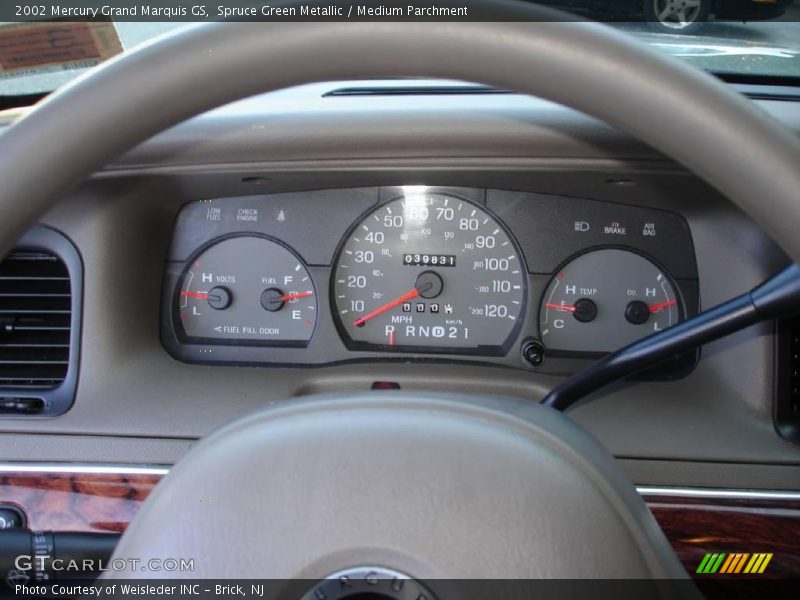Spruce Green Metallic / Medium Parchment 2002 Mercury Grand Marquis GS
