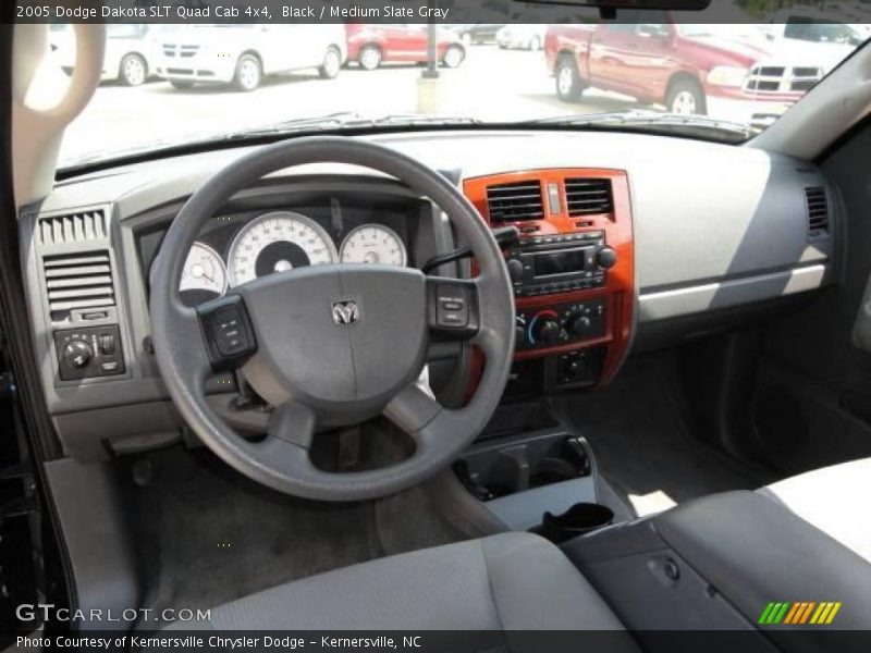 Black / Medium Slate Gray 2005 Dodge Dakota SLT Quad Cab 4x4