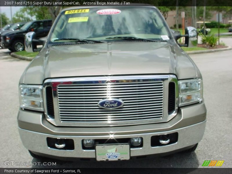Arizona Beige Metallic / Tan 2007 Ford F250 Super Duty Lariat SuperCab