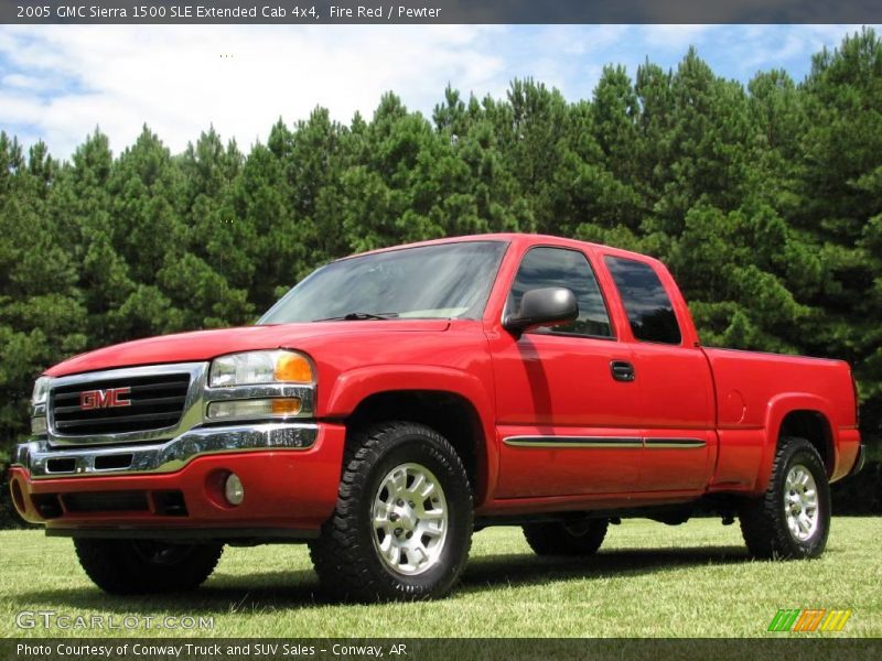 Fire Red / Pewter 2005 GMC Sierra 1500 SLE Extended Cab 4x4