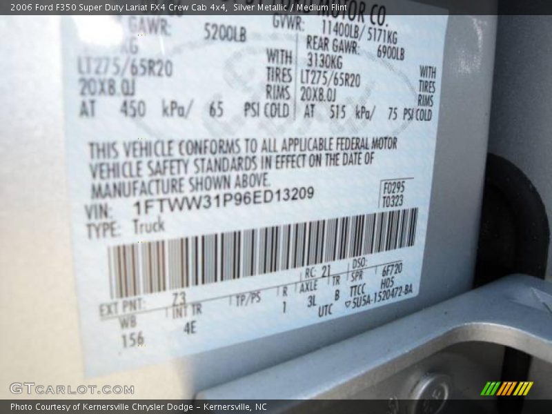 Silver Metallic / Medium Flint 2006 Ford F350 Super Duty Lariat FX4 Crew Cab 4x4