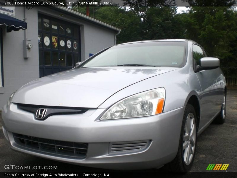 Satin Silver Metallic / Black 2005 Honda Accord EX V6 Coupe