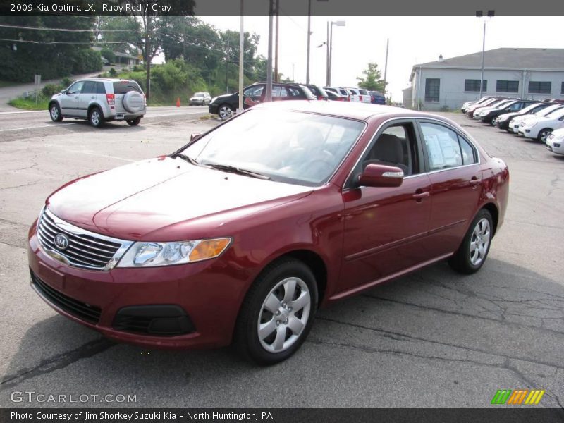 Ruby Red / Gray 2009 Kia Optima LX