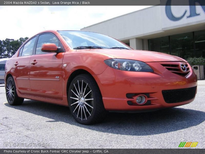 Lava Orange Mica / Black 2004 Mazda MAZDA3 s Sedan