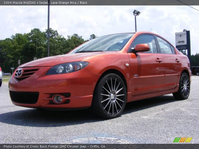 Lava Orange Mica / Black 2004 Mazda MAZDA3 s Sedan