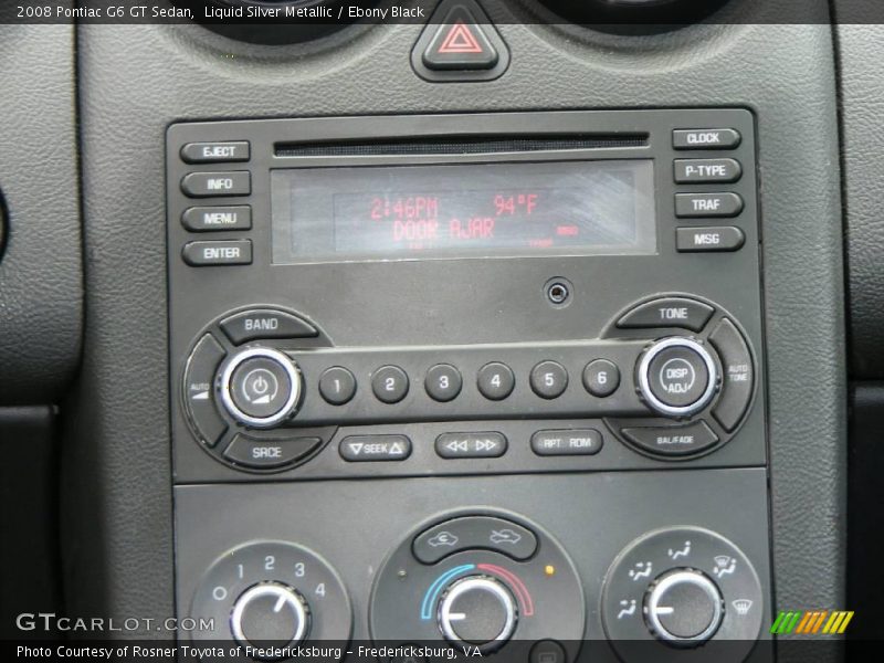 Liquid Silver Metallic / Ebony Black 2008 Pontiac G6 GT Sedan