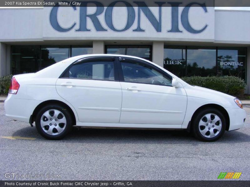 White / Gray 2007 Kia Spectra EX Sedan